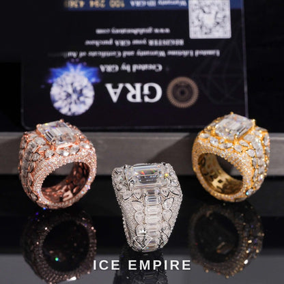 Iced Out 925 Silver Moissanite Ring