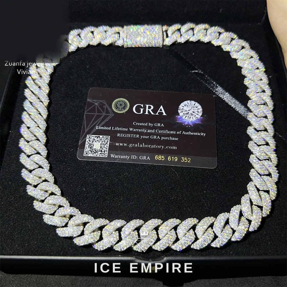 Iced Out Rose Gold Plated Moissanite Cuban Chain