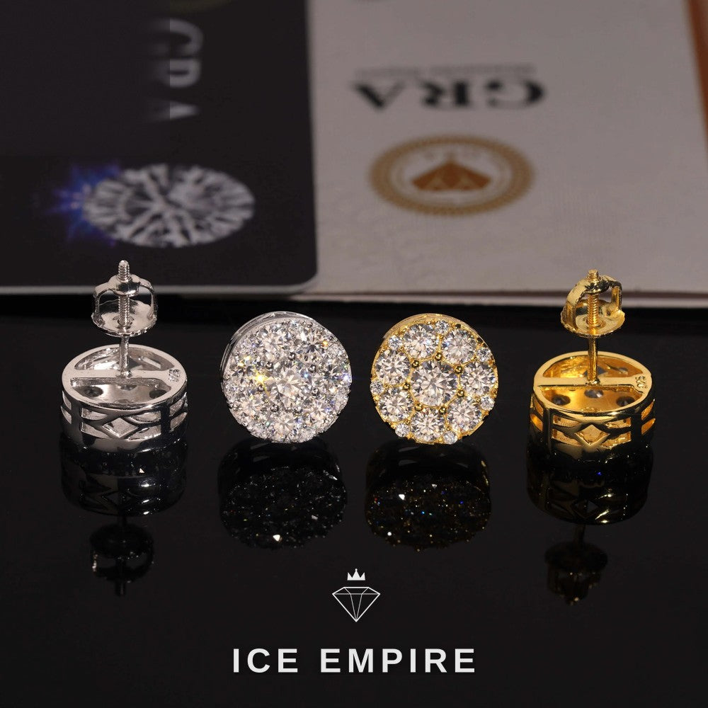 Iced Out Gold Plated Moissanite Earrings