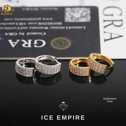 Iced Out 925 Silver Moissanite Earrings