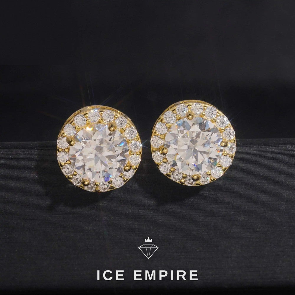 Iced Out 925 Silver Moissanite Stud Earrings