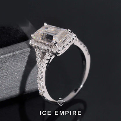 Iced Out Cluster Rose Gold Plated Moissanite Wedding Band