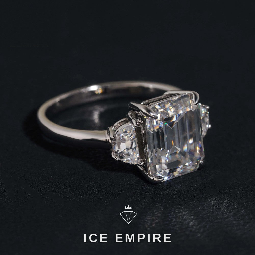 Iced Out 925 Silver Moissanite Wedding Band