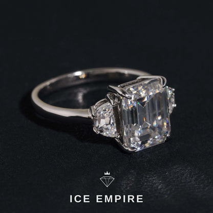 Iced Out 925 Silver Moissanite Wedding Band