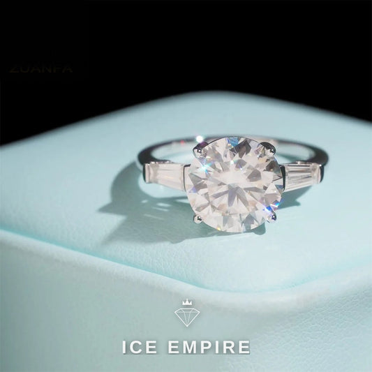 Iced Out 925 Silver Moissanite Engagement Ring