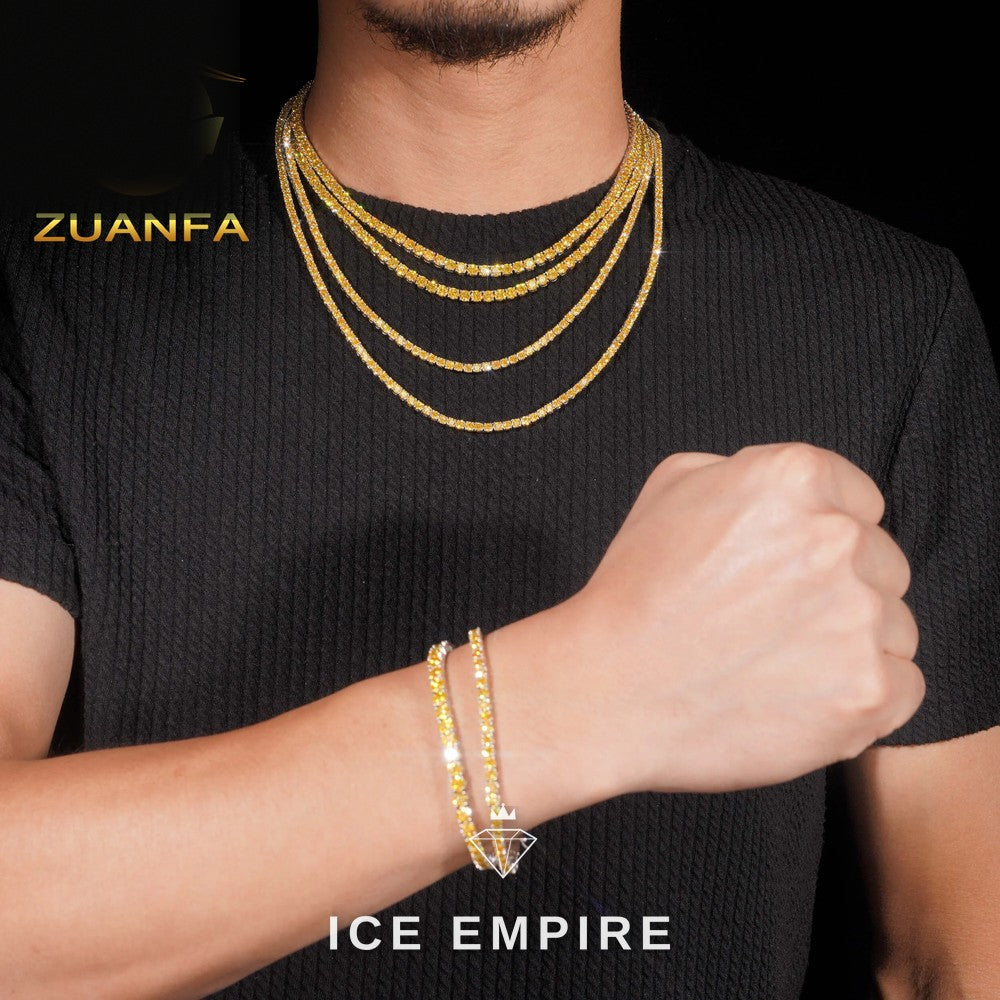 Iced Out Rose Gold Plated Moissanite Cuban Chain