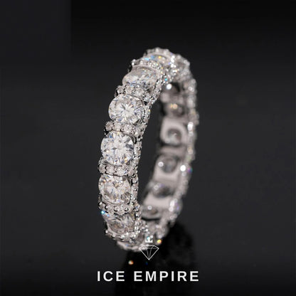 Iced Out 925 Silver Moissanite Ring