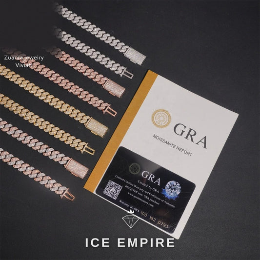 Iced Out Gold Plated Moissanite Cuban Chain