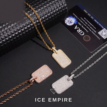 Iced Out Baguette Gold Plated Moissanite Pendant