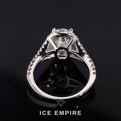 Iced Out Cluster Rose Gold Plated Moissanite Engagement Ring