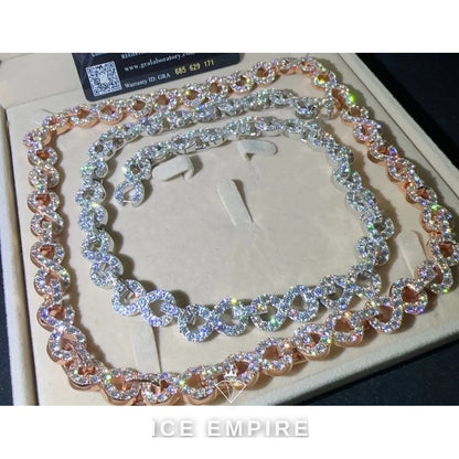 Iced Out Rose Gold Plated Moissanite Cuban Chain