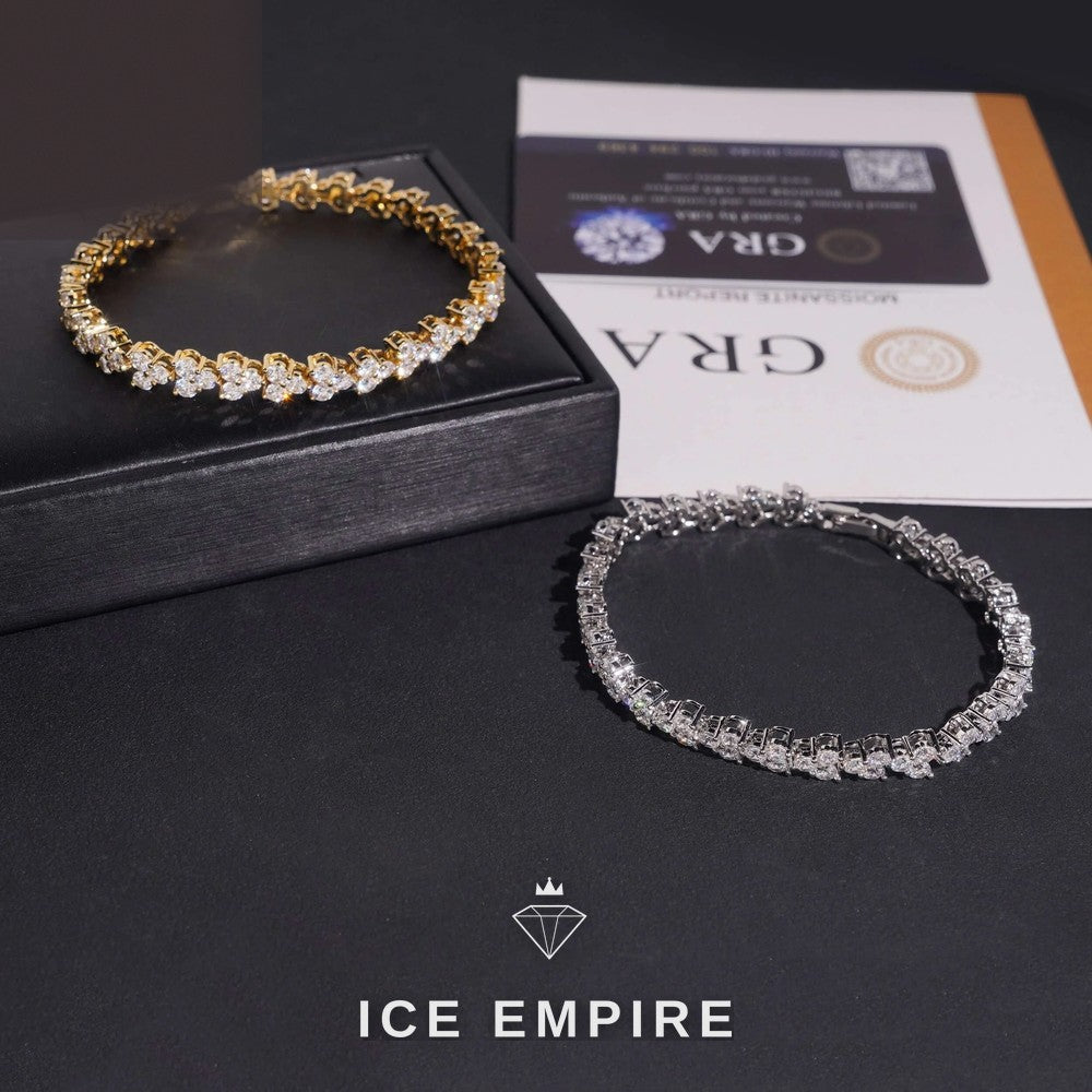 Iced Out 925 Silver Moissanite Tennis Bracelet
