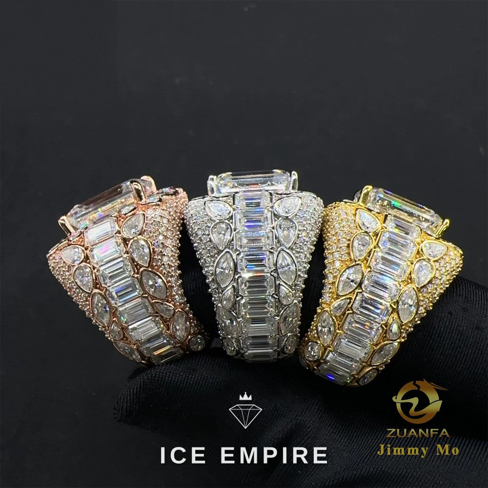 Iced Out 925 Silver Moissanite Ring