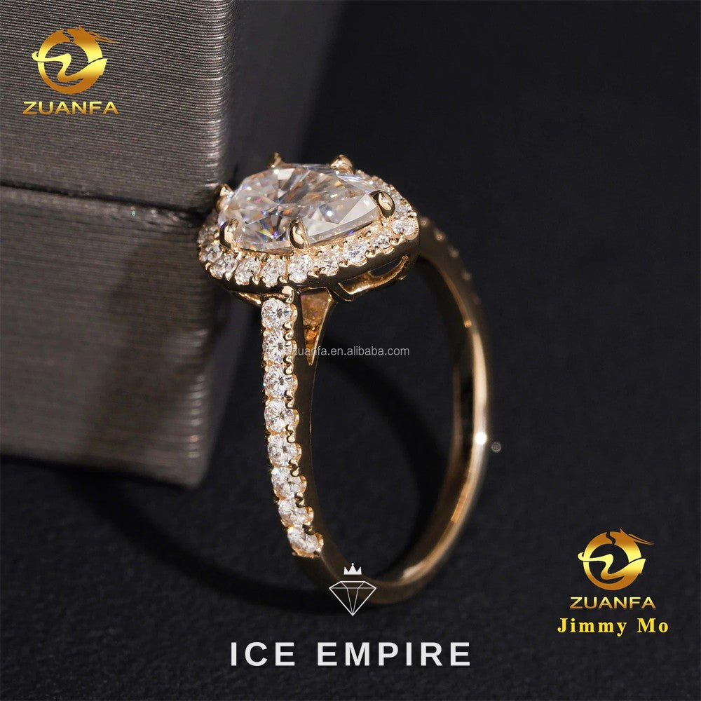 Iced Out 14K Gold Lab Grown Diamond Engagement Ring