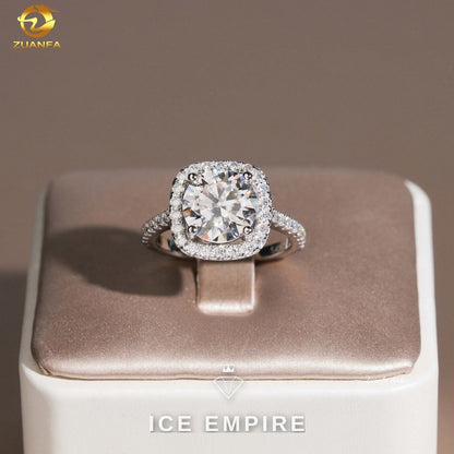 Iced Out Gold Plated Moissanite Wedding Band