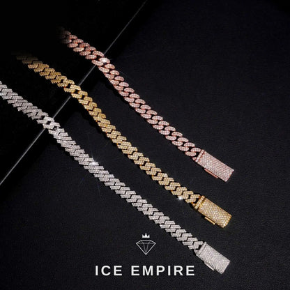 Iced Out Rose Gold Moissanite Cuban Chain