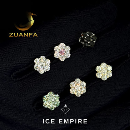 Iced Out 925 Silver Moissanite Earrings