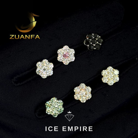 Iced Out 925 Silver Moissanite Earrings