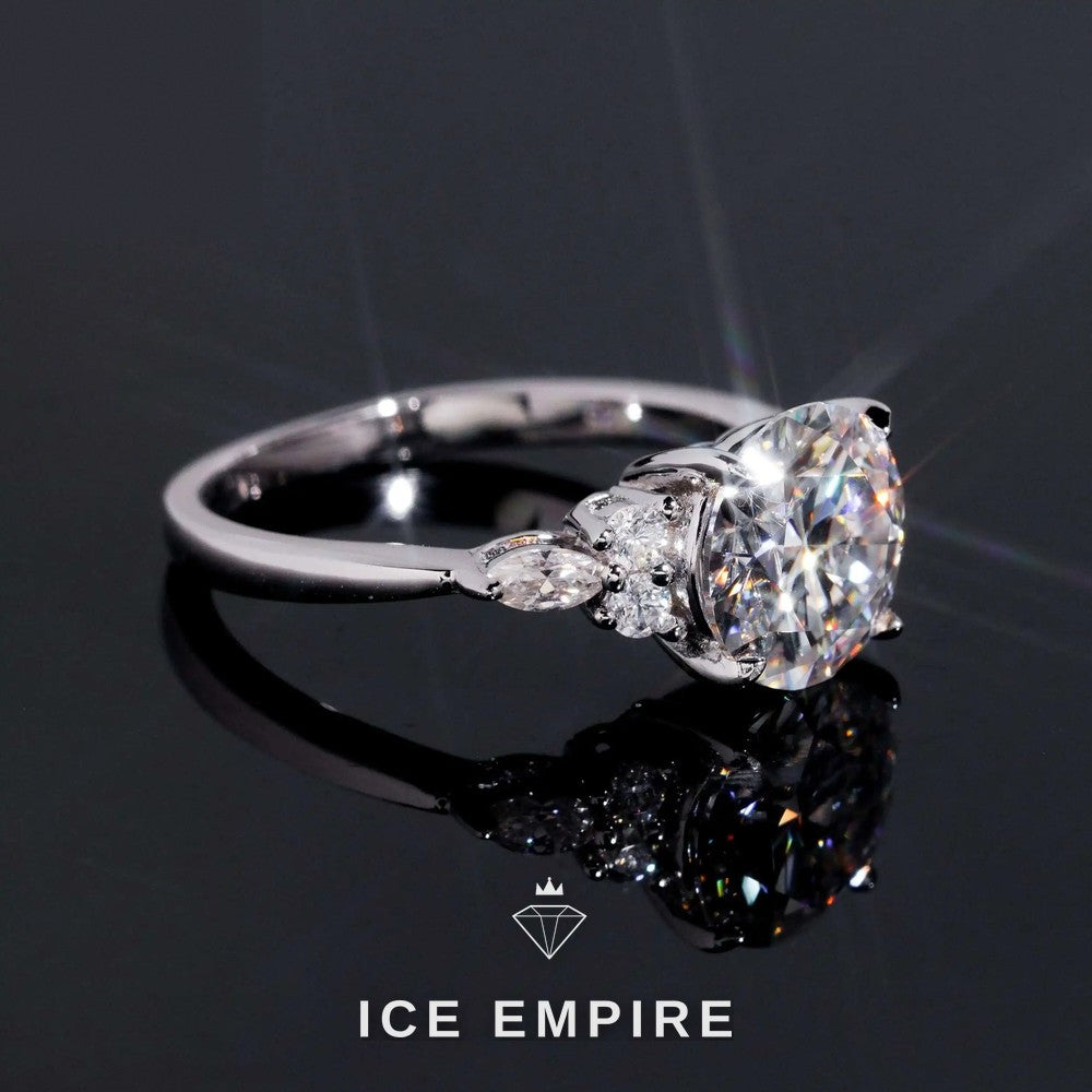 Iced Out 18K Gold Moissanite Wedding Band