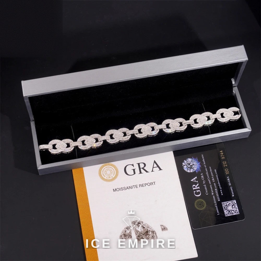 Iced Out Baguette Rose Gold Plated Moissanite Cuban Chain