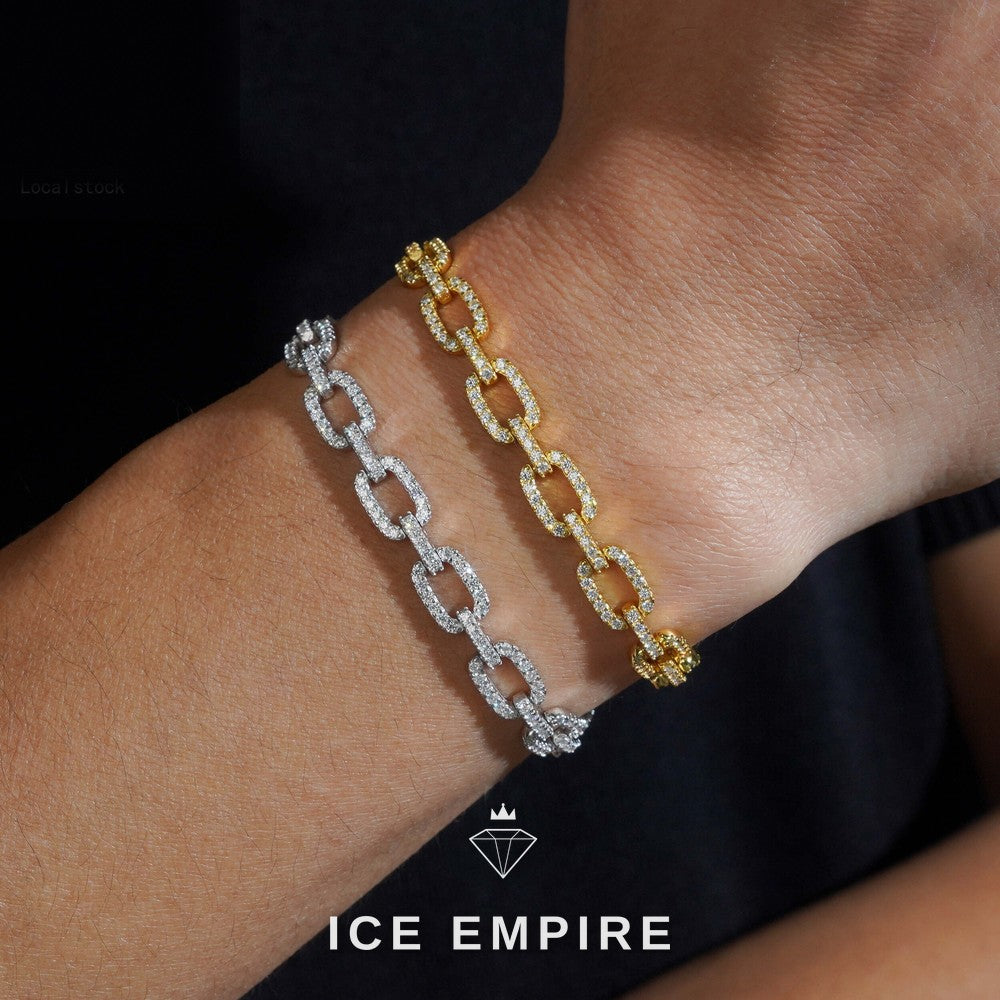 Iced Out Rose Gold Plated Moissanite Bracelet