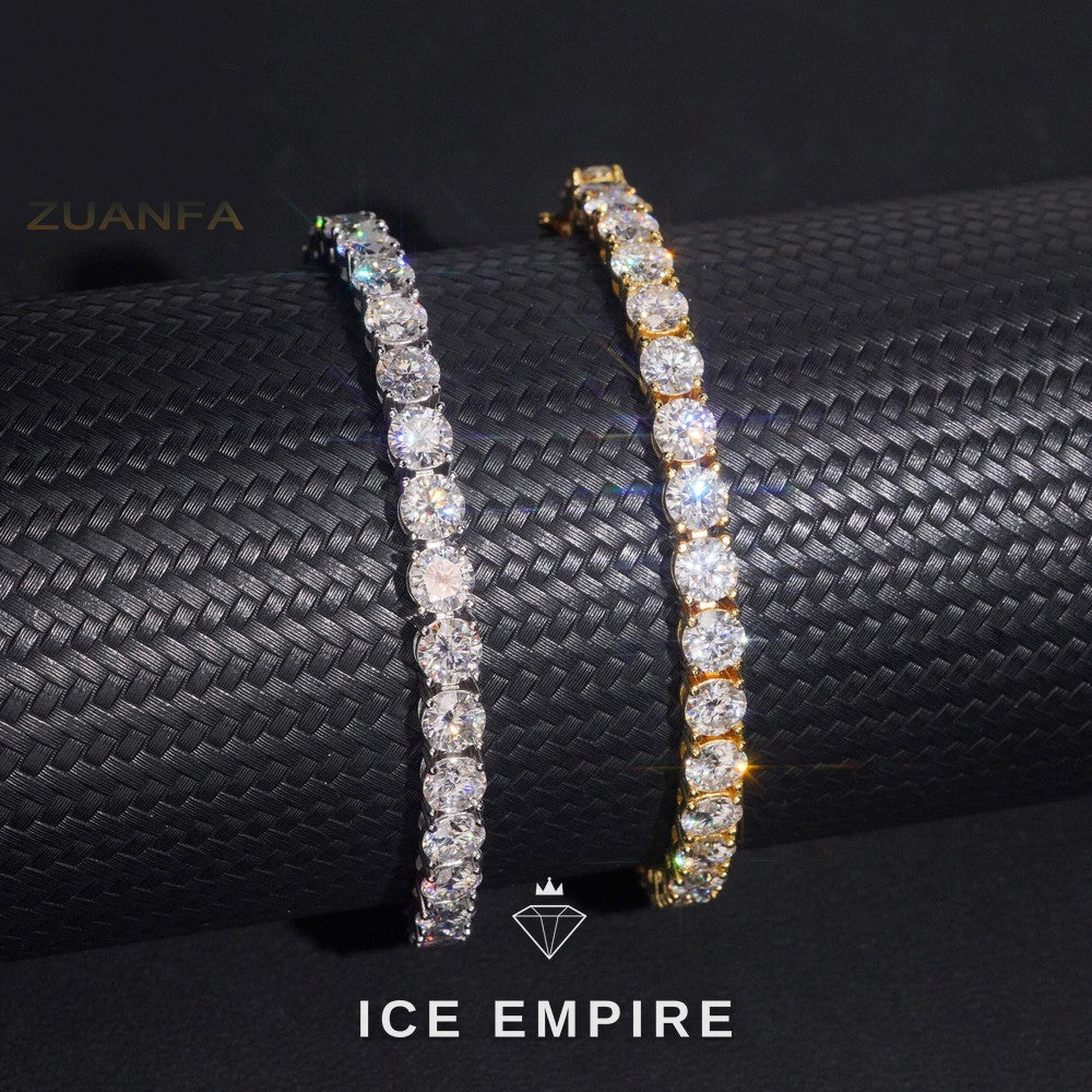Iced Out 925 Silver Moissanite Tennis Bracelet