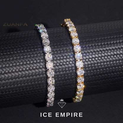 Iced Out 925 Silver Moissanite Tennis Bracelet