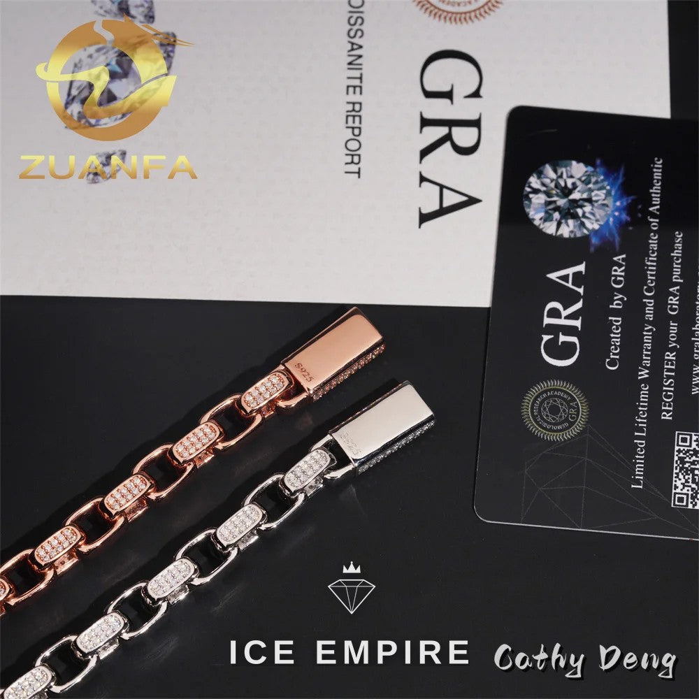 Iced Out 925 Silver Moissanite Cuban Chain