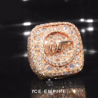Iced Out Rose Gold Plated Moissanite Ring
