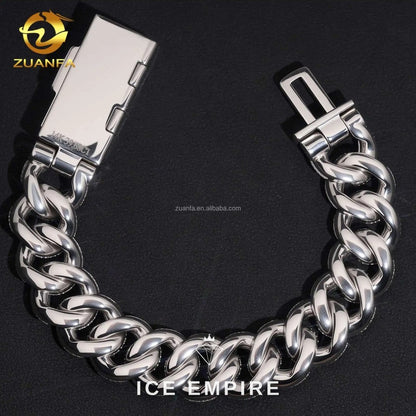 Iced Out 925 Silver Moissanite Cuban Chain