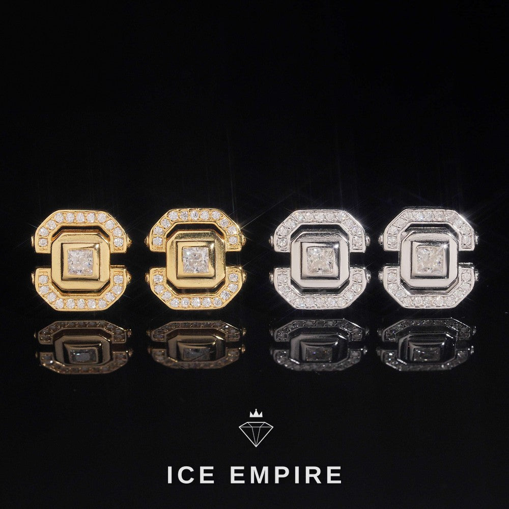 Iced Out Rose Gold Plated Moissanite Earrings