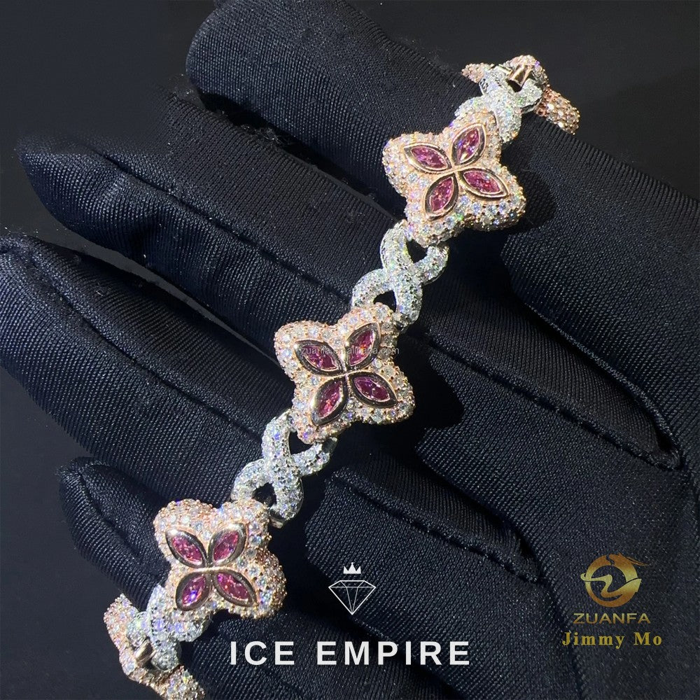 Iced Out 925 Silver Moissanite Cuban Chain