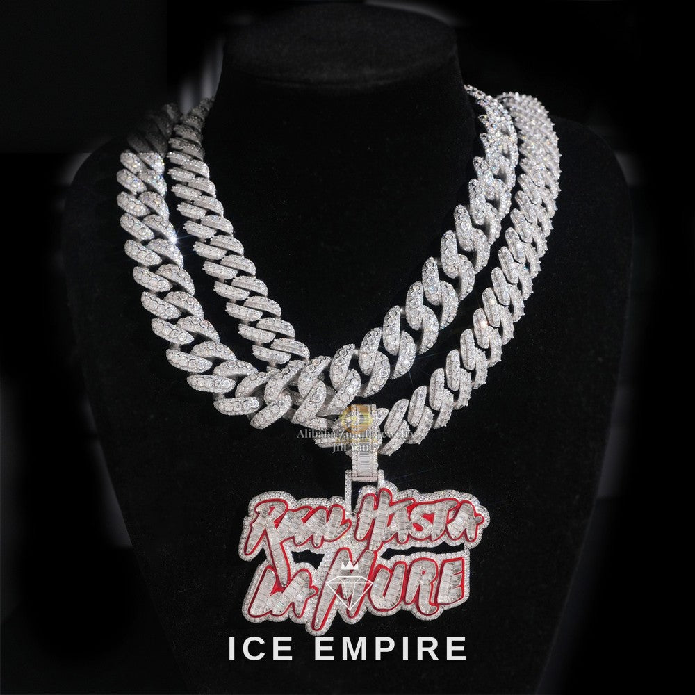 Iced Out Rose Gold Plated Moissanite Cuban Chain