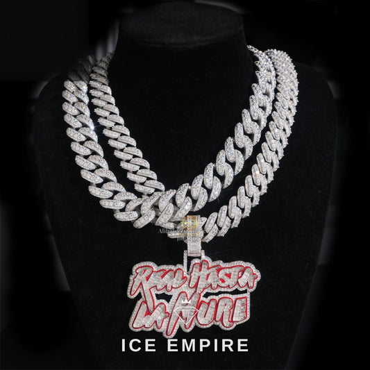 Iced Out Rose Gold Plated Moissanite Cuban Chain