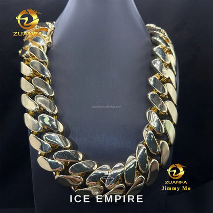 Iced Out 14K Gold Cuban Chain