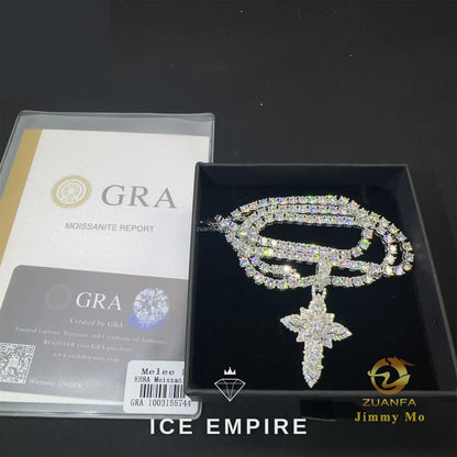 Iced Out Cross Gold Plated Moissanite Pendant