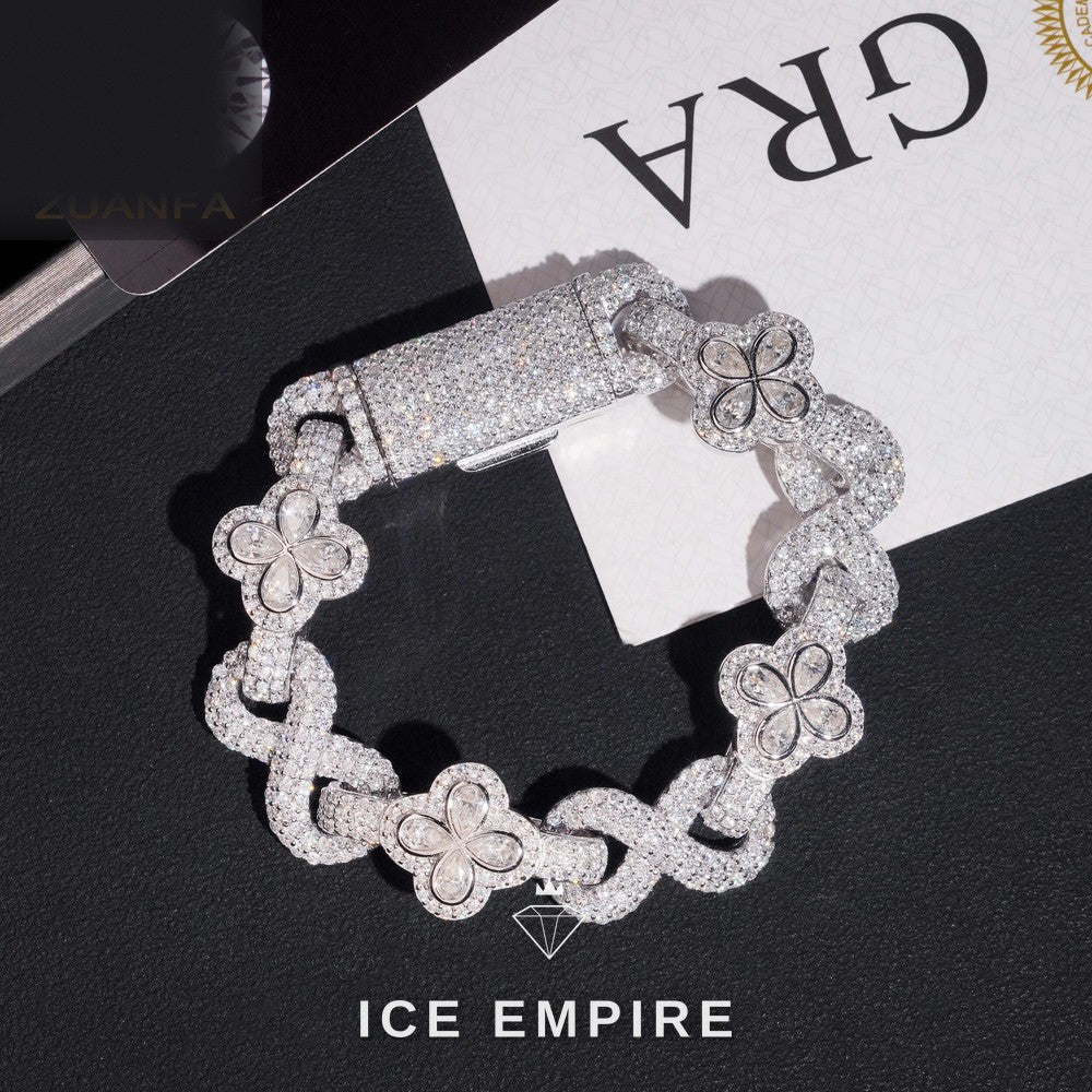 Iced Out Rose Gold Plated Moissanite Tennis Bracelet