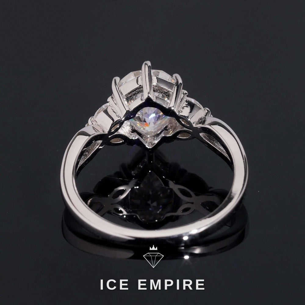 Iced Out Rose Gold Plated Moissanite Wedding Band