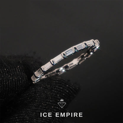 Iced Out Gold Plated Moissanite Wedding Band