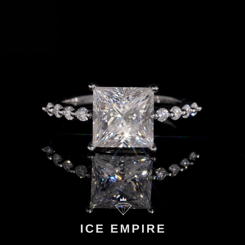 Iced Out Gold Plated Moissanite Wedding Band