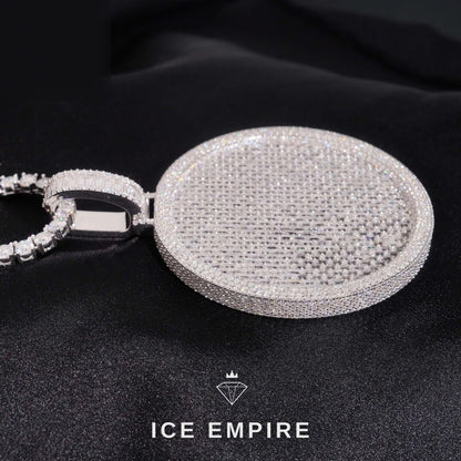 Iced Out Baguette 925 Silver Moissanite Pendant
