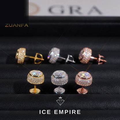 Iced Out 925 Silver Moissanite Earrings