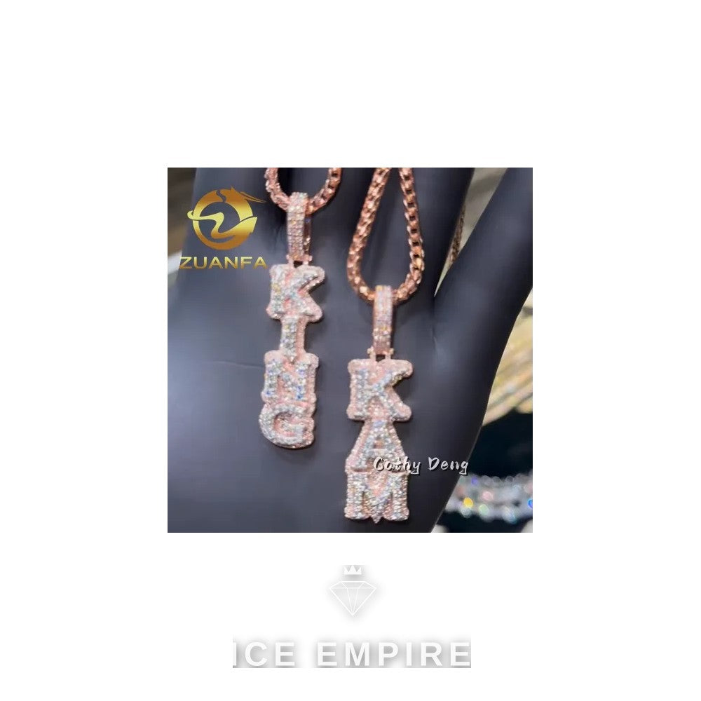 Iced Out Baguette Rose Gold Plated Cuban Chain