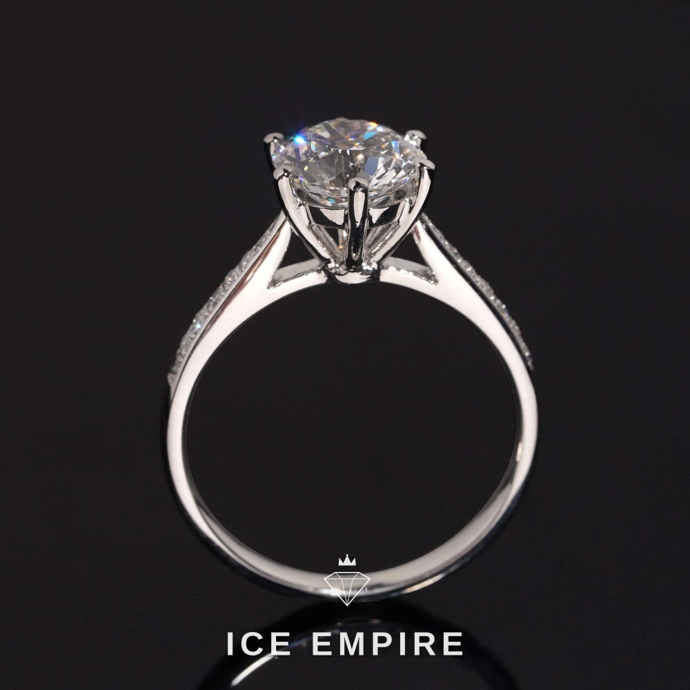 Iced Out 925 Silver Lab Grown Diamond Wedding Band