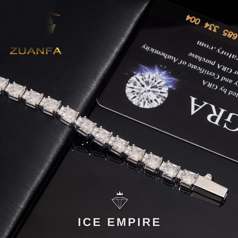 Iced Out 925 Silver Moissanite Tennis Bracelet