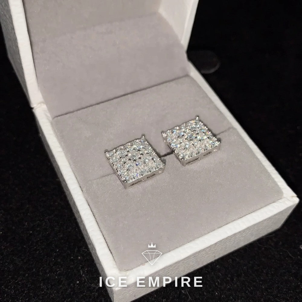 Iced Out Cross Gold Plated Moissanite Earrings