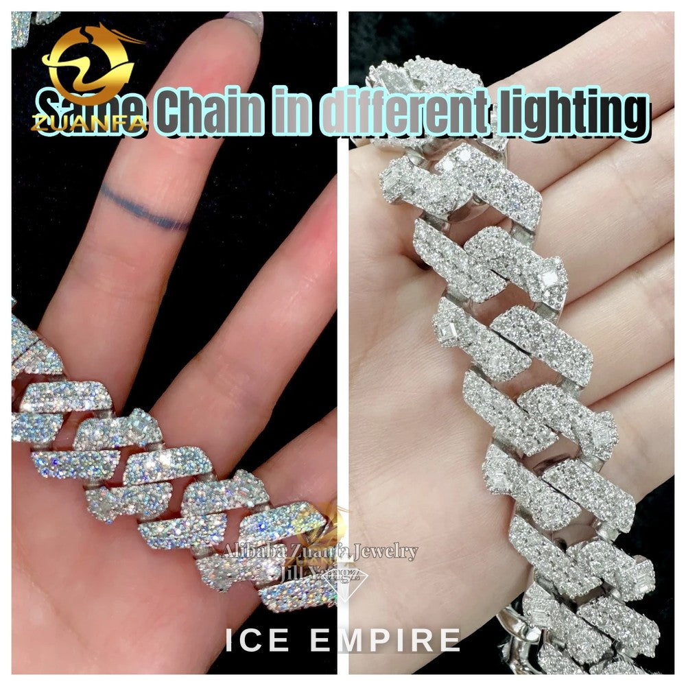 Iced Out Rose Gold Plated Moissanite Cuban Chain