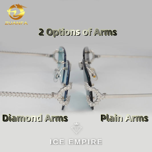 Iced Out 925 Silver Moissanite Glasses
