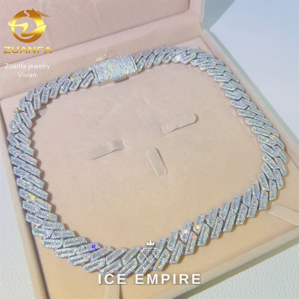 Iced Out Rose Gold Plated Moissanite Cuban Chain