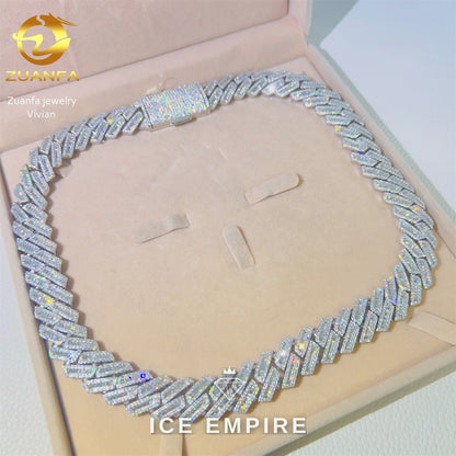Iced Out Rose Gold Plated Moissanite Cuban Chain